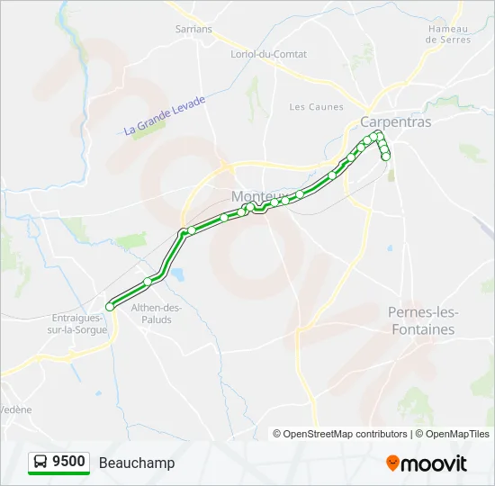 9500 Bus Line Map