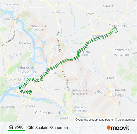 9500 Bus Line Map