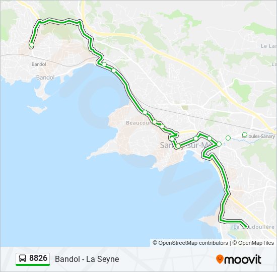 Mapa de 8826 de autobús