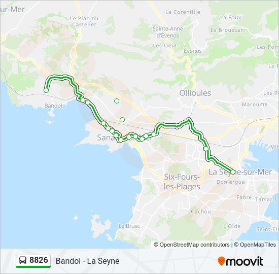 Plan de la ligne 8826 de bus