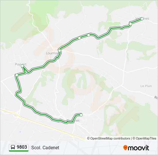 9803 bus Line Map