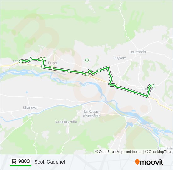 Plan de la ligne 9803 de bus