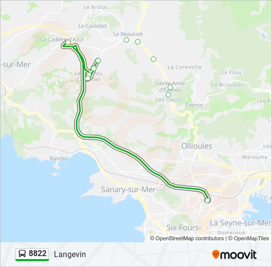 Mapa de 8822 de autobús