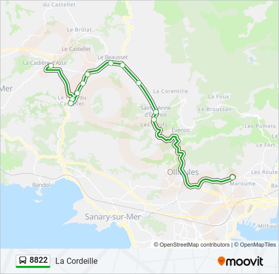 8822 bus Line Map