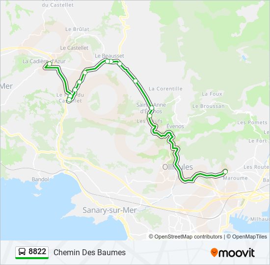Mapa de 8822 de autobús