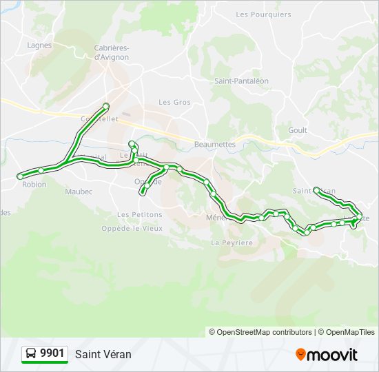 Mapa de 9901 de autobús