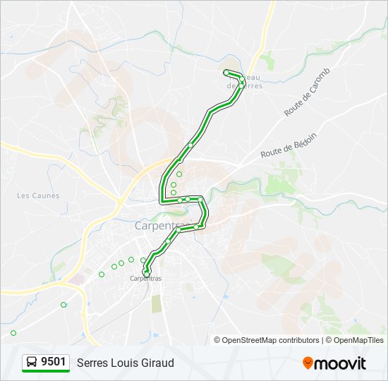 Mapa de 9501 de autobús