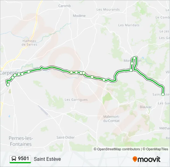 9501 Bus Line Map