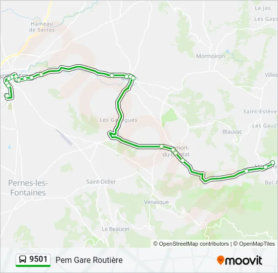 9501 Bus Line Map