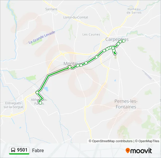 9501 Bus Line Map