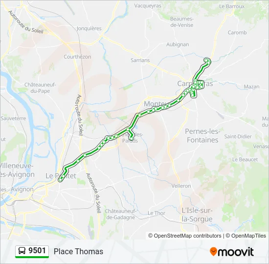9501 Bus Line Map