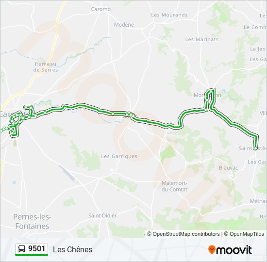 9501 bus Line Map