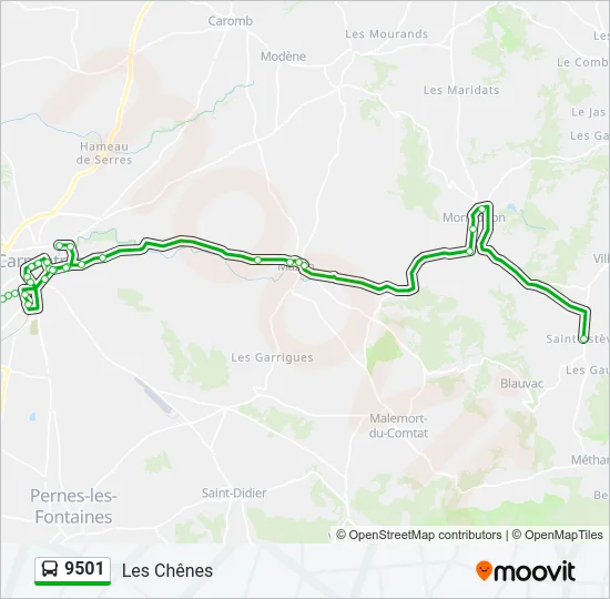9501 Bus Line Map