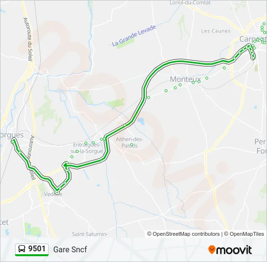 9501 Bus Line Map