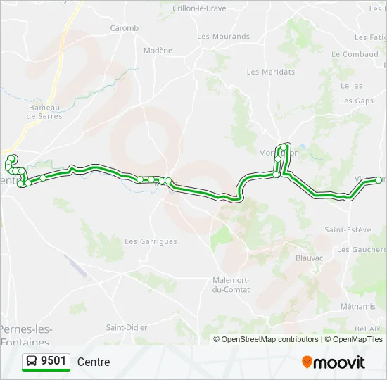 9501 Bus Line Map