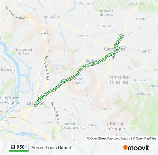 9501 Bus Line Map