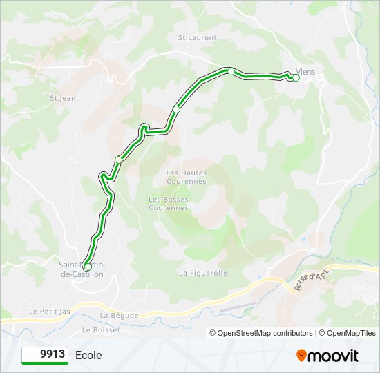 9913 bus Line Map