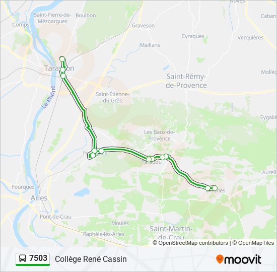 Plan de la ligne 7503 de bus