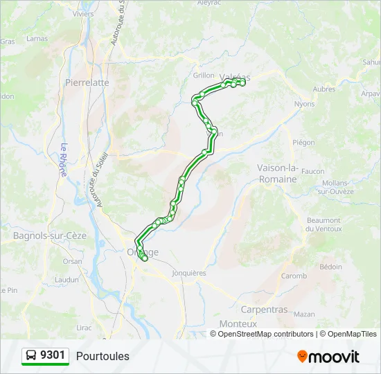 9301 Bus Line Map