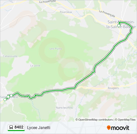 Mapa de 8402 de autobús