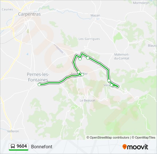 9604 bus Line Map