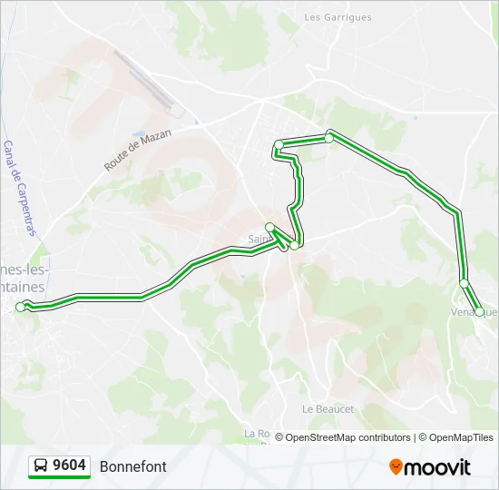 9604 Bus Line Map