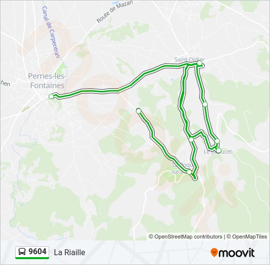 Plan de la ligne 9604 de bus
