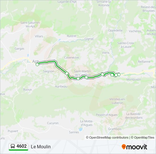 Plan de la ligne 4602 de bus