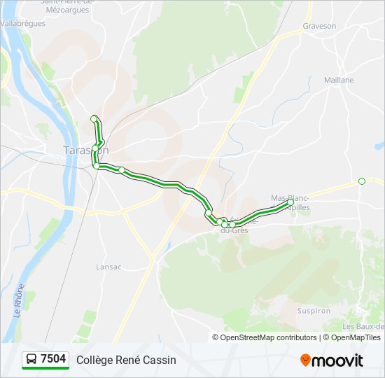 Plan de la ligne 7504 de bus