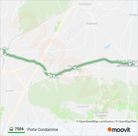 Plan de la ligne 7504 de bus