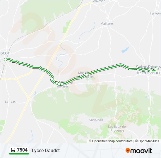 Plan de la ligne 7504 de bus