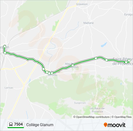 Plan de la ligne 7504 de bus