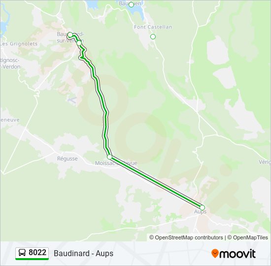 Plan de la ligne 8022 de bus