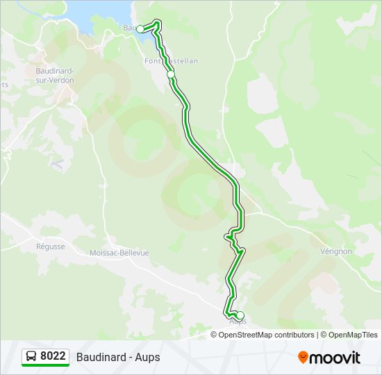 Plan de la ligne 8022 de bus