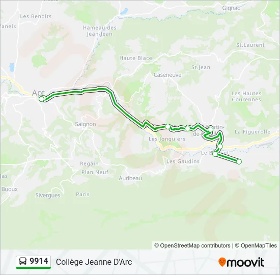 9914 Bus Line Map