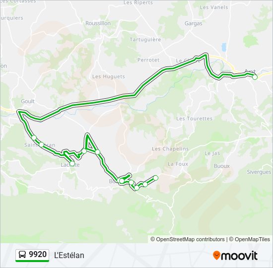 Mapa de 9920 de autobús