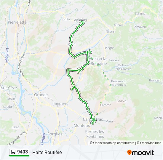 Plan de la ligne 9403 de bus