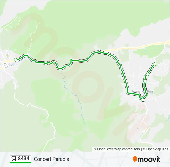 Plan de la ligne 8434 de bus