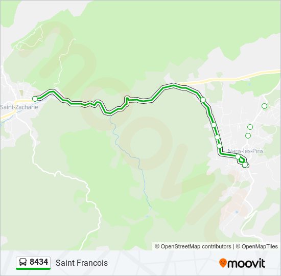 Mapa de 8434 de autobús