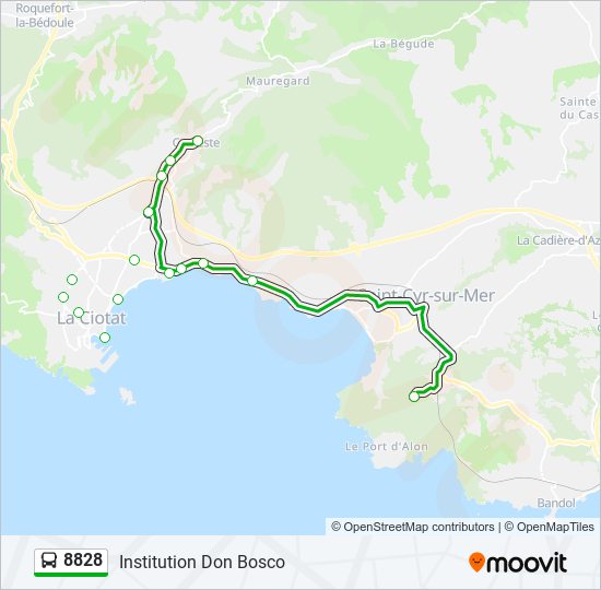 Mapa de 8828 de autobús