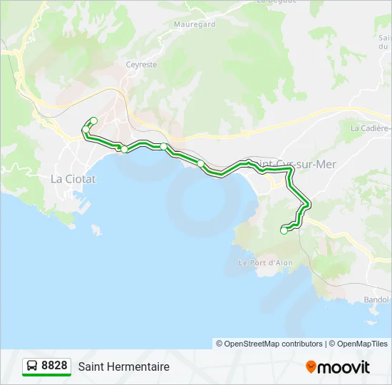 Plan de la ligne 8828 de bus