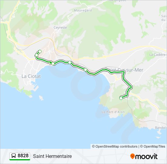 Mapa de 8828 de autobús