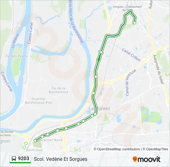 9203 Bus Line Map