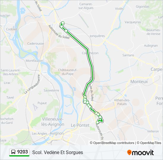 9203 bus Line Map