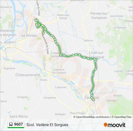 9607 Bus Line Map