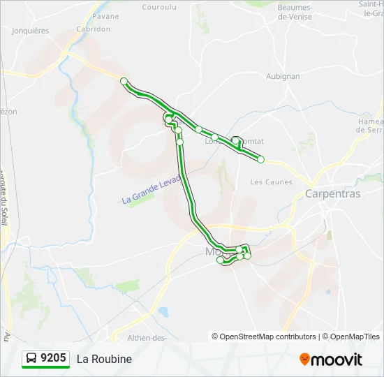 9205 Bus Line Map