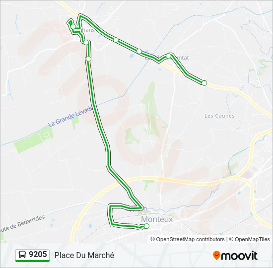 9205 Bus Line Map