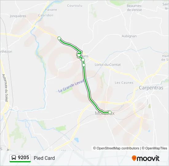 9205 Bus Line Map