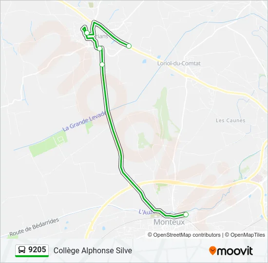 9205 Bus Line Map