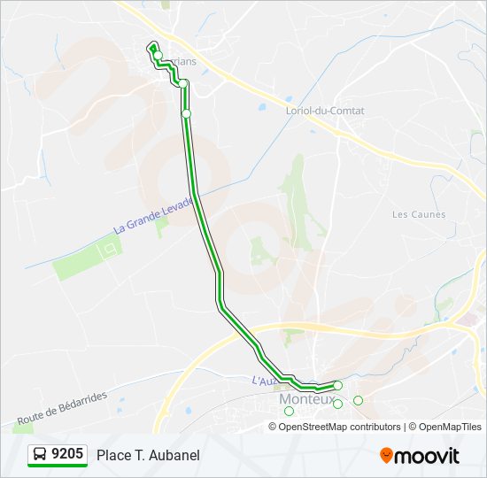 9205 bus Line Map